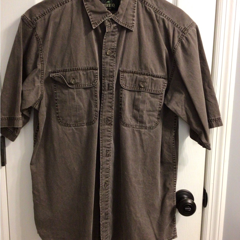RedHead Men's Dark Brown Casual Button Down Shirt